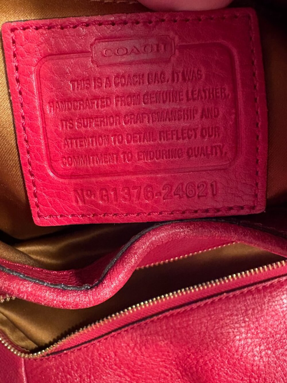 Pristine Coach Cherry Red Leather Shoulder Bag - Picture 5 of 10